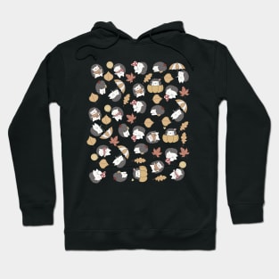 Funny Fall Hedgehogs - Weakened Color Version Hoodie